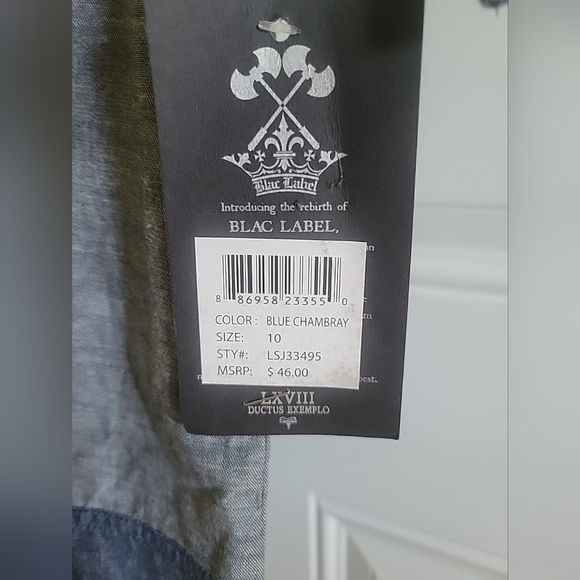 Blac label boy's button down shirt NWT size 10 - Picture 5 of 7